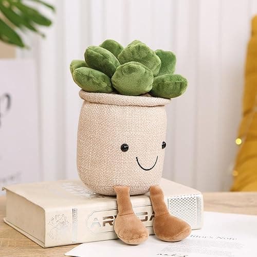 XZJMY 1Pack Succulents Plush Toy,Potted Plant Stuffed Plush Pillow Decoration,Cute Plants Plush Toy, Plush Toys Gift for Kids Girls (Khaki,Succulents) thumbnail 2