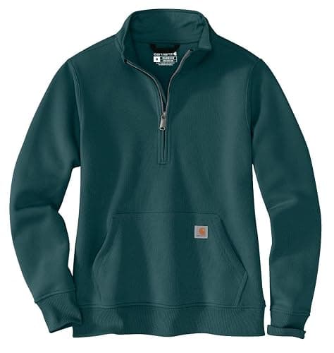Carhartt Women's Relaxed Fit Midweight Quarter-Zip Mock-Neck Sweatshirt - Image 1