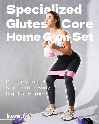 kure.fit Adjustable Kettlebell | 5 lb - 12 lb | Kettlebell Weights Set for Home Gym | Full-Body Workouts, Strength Training, Weight Loss | Fabric Booty Band | Beginners & Women thumbnail 3