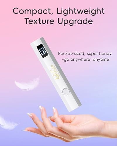 Airpucco Handheld UV Light for Gel Nails - Cordless Handheld Gel Polish Dryer, Mini Nail Lamp, 2 Timer Modes & USB-C Fast Charging, Portable Nail Curing Light for Home DIY & Salon Use (3W) thumbnail 3