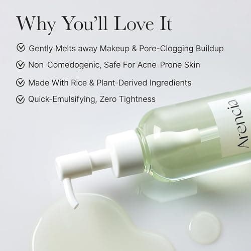 ARENCIA Pore Melt Mochi Makeup-Removing Cleansing Oil, Non-Comedogenic, Rice Amino Acids HD, Vitamin E, Cica, & Ceramide, 6.76 fl oz thumbnail 3