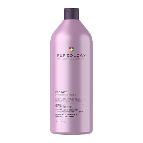 Pureology Hydrate Shampoo - For Dry or Color Treated Hair, Moisturizing Shampoo For Hydration & Softness, With Rose Extract & Green Tea, Vegan & Sulfate-Free - Image 1