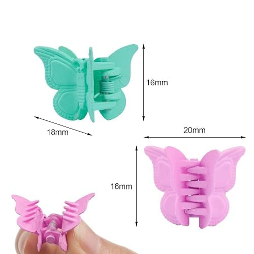 EAONE Matte Mini Butterfly Clips, Colorful Mini Hair Claw Clip for Girls and Women, 90s Y2K Cute Hair Styling Accessories, More than 10 Asscorted Colors, Set of 50 thumbnail 2