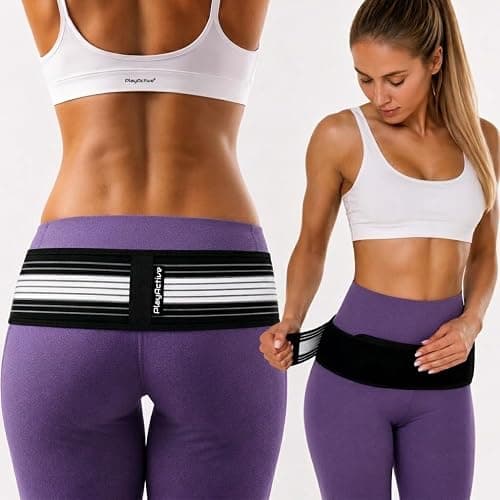 PlayActive Sacroiliac SI Joint Hip Belt - Lower Back Support Brace for Men and Women - Pelvic Support Belt - Trochanter Belt - Sciatica Pelvis Lumbar Hip Pain Relief (Regular) - Image 1