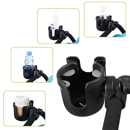 Accmor Stroller Cup Holder with Phone Holder, Bike Cup Holder, Universal Cup Holder for Uppababy Nuna Strollers, 2-in-1 Drinks Holder for Walker, Wheelchair, Scooter thumbnail 8