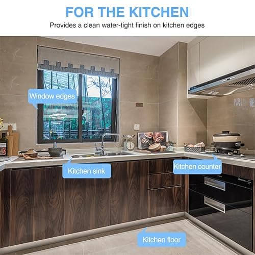 2 Rolls Caulk Tape Self Adhesive, Bathroom Waterproof White Caulking Sealant Strip Peel & Stick Wallpaper Floor Tile Toilet Tub Sink Backsplash Kitchen Wall Decor, Easier to Use Than Silicone Caulk thumbnail 8
