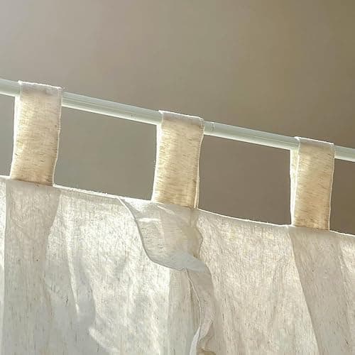 Mengersi Canopy Bed Curtains,Linen Bed Canopy Curtains 4 Corner Bed Drapes Canopy Curtains for Bedroom Decor (Ivory,Queen) thumbnail 6