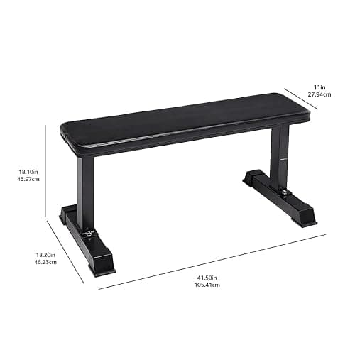 Amazon Basics Flat Weight Bench, Black thumbnail 5