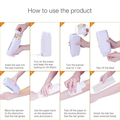Wax Warmer for Hair Removal Double Depilatory Roll On Wax Heater Electric Home Waxing Machine for Women Men AC110V 40W (Blue) thumbnail 7