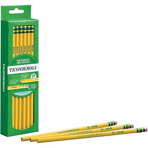 Ticonderoga Wood-Cased Pencils, Unsharpened, 2 HB Soft, Yellow, 24 Count thumbnail 5