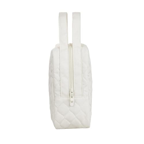 Uriyesobida Cotton Quilted Insulated Lunch Bag for Women, Reusable Lunch Tote Soft Cooler Bag, Thermal Leakproof Lunch Box for Work Travel Picnic (Cream White) thumbnail 6
