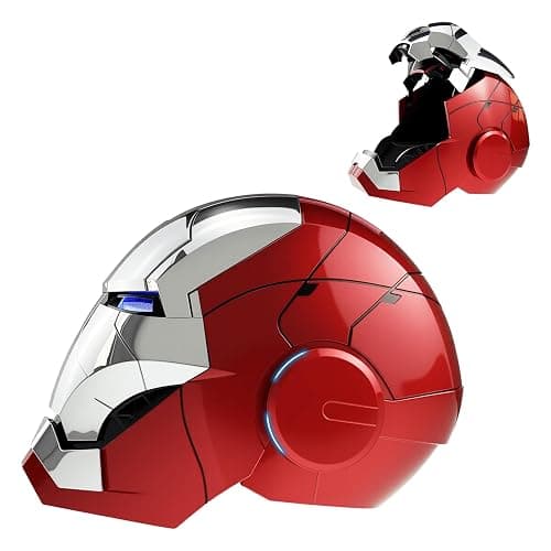 JCHENBH Iron Hero MK 5 1:1 Wearable Helmet-Silver Mask for Man-with Voice&Touch & Remote Control, LED Eyes & Realistic Sound Effects-Cosplay & Collectible Gift for Adults and Teens - Image 1