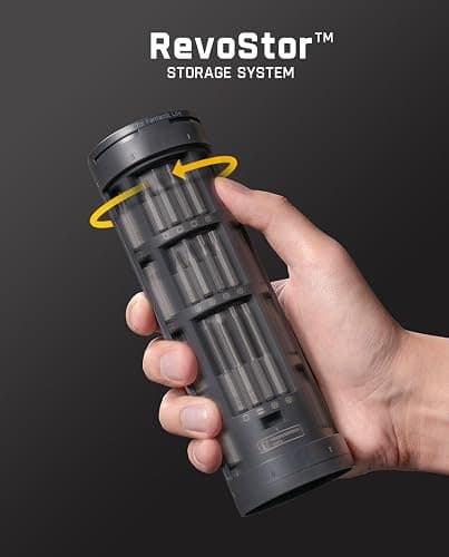 Fanttik E2 Ultra Mini Electric Screwdriver, Cordless Screwdriver, Max 0.6N.m, 50 Magnetic Bits, 5/32'' Hex, Magnetic Storage, Repair Tool for Electronics, Camera, Laptop, and PC Build (Grey) thumbnail 5