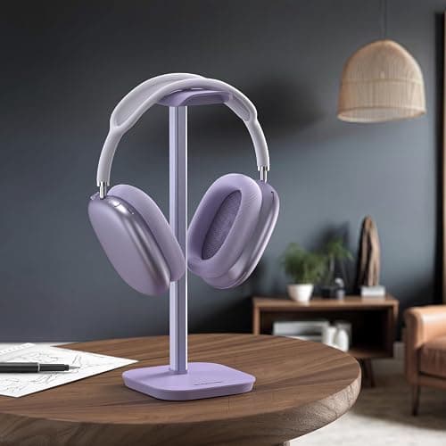 MANMUVIMO Headphone Stand, Desktop Headset Holder (Purple) Heavy Base Desk Earphone Stand Aluminum Gaming Headset Hanger Rack for AirPods Max, AirPods, AirPods Pro, Beats, Bose thumbnail 7