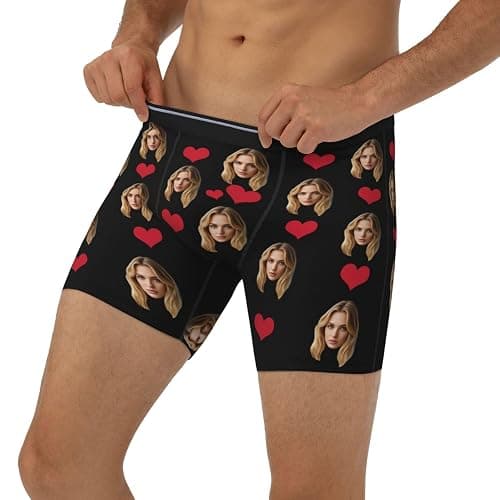 Byxhuc Personalized Boxers for Men, Customized Long Underwear, Boxers with Face on Them, Gifts for Boyfriend Husband thumbnail 3