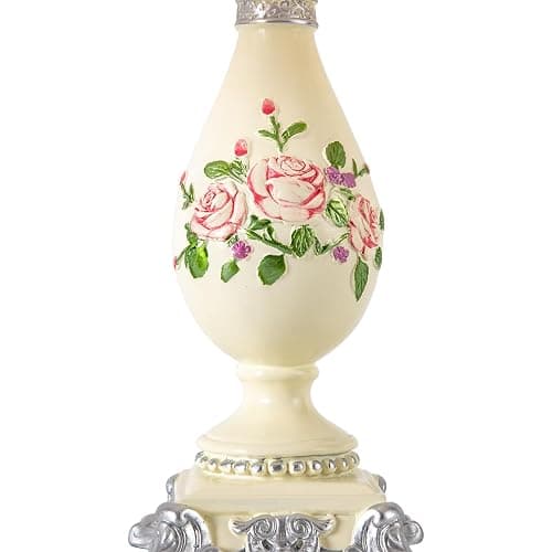 kangten Victorian Style Table Lamp Pink Princess lamp Handmade Gauze Fabric Lampshade Traditional Resin Flower Carved Base for Girl's Room Bedroom Office Living Room Reading, D12.2'' X H21.2'' thumbnail 6