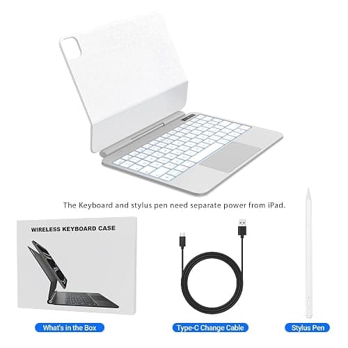 Emoonland Magic Keyboard iPad Air 11-inch (M4 2026/M3 2025/M2 2024 | iPad Pro 11" (1st/2nd/3rd/4th Gen) Floating Cantilever Stand with Stylus Pen Keyboard Case for iPad Air 10.9“(5th /4th Gen) thumbnail 8
