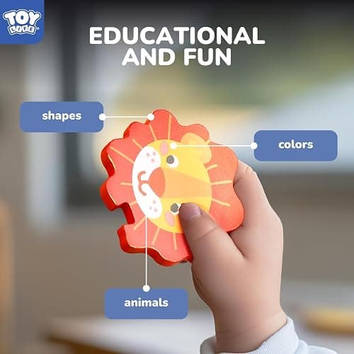TOY Life Wooden Puzzles for Toddlers 2-4, Montessori Toys for 1 2 3 Year Old Toddler Boys Girls, Animals Jigsaw Puzzles, Educational Learning Toy Kids Puzzle, Best Gifts Toys for Baby Ages 1-3 2-4 - Animals Puzzles 8PCS thumbnail 3
