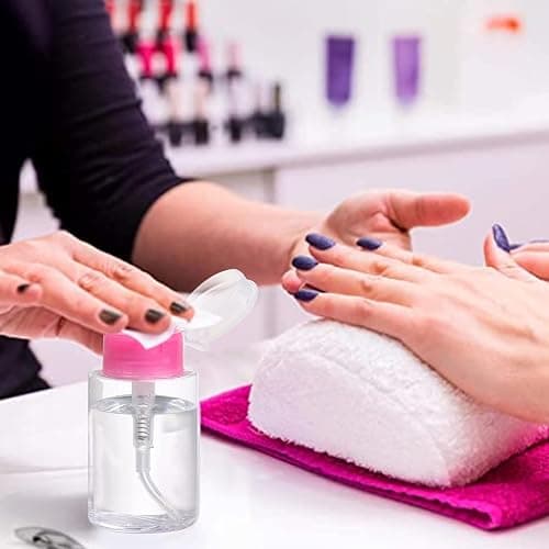 Pack of 3 Nail Polish Remover Pump Empty Dispenser Bottle for Alcohol, Nail Polish and Makeup Remover, 150ml(5.10z), Hotpink Top Cap thumbnail 7