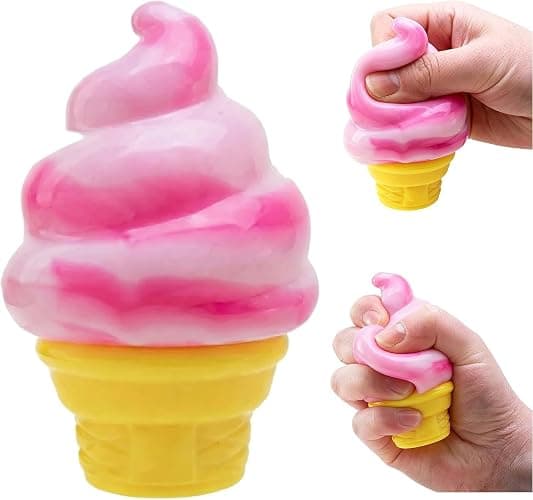 3 Pack Ice Cream Squeeze Squishy, Slow Rise Sensory Fidget Toy, Easter Basket Stuffers, Party Favors (B-Set) thumbnail 3