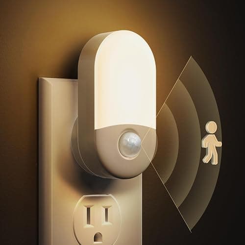 L LOHAS LED Motion Sensor Night Light, Motion Activated Night Light, 4Pack, 3000K Warm White, Night Lights Plug into Wall Motion Sensor, 30/60LM Adjustable Brightness, for Kids Adults Bathroom Kitchen thumbnail 9