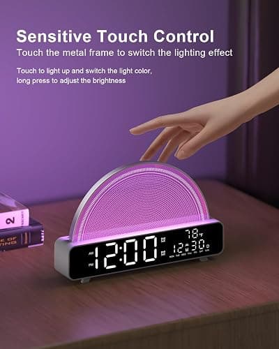 HAODINGMAI Sunrise Alarm Clock Wake Up Light with Sunrise Simulation White Noise Machine Touch Control Bedside Lamps Colors Atmosphere Lamp 30/60/90 Sleep Timer 13 Nature Sounds thumbnail 6