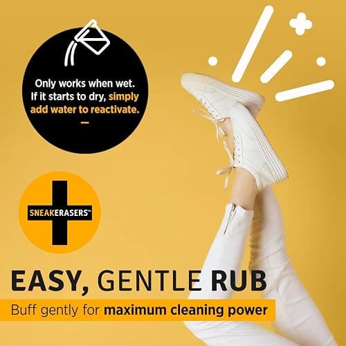 SneakERASERS Sole and Sneaker Cleaner - Premium Shoe Cleaning Kit with Dual-Sided Sponges - Effective Shoe Cleaner for White Sneakers, Tennis Shoes - Easy, Gentle Rub Design, 10 Pack thumbnail 5