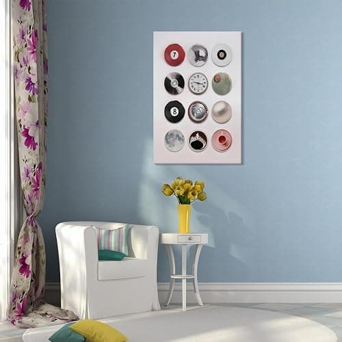 Trendy Vintage Lucky 8 Ball Poster Funky Disco Ball Canvas Print Painting Retro Music Record Aesthetic Minimalist Preppy Wall Art for Bar Bedroom Dorm Living Room Decor 8x12inch Unframed thumbnail 6