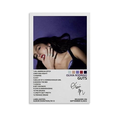 NWQV Olivia Poster Rodrigo Guts Album Cover Poster Wall Art Decorative Painting Bedroom Painting Posters 12x18inch(30x45cm) Unframe-style - Image 1