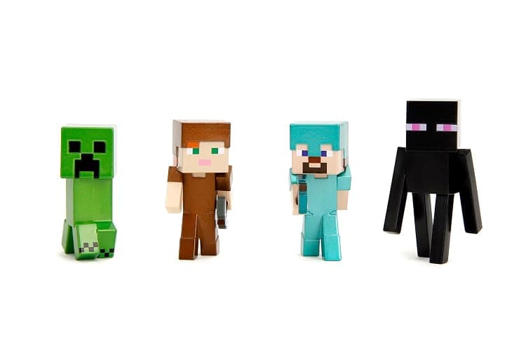 Jada Minecraft 2.5" MetalFigs 4-Pack - Includes Steve in Diamond Armor, Alex in Leather Armor, Enderman & Creeper thumbnail 4