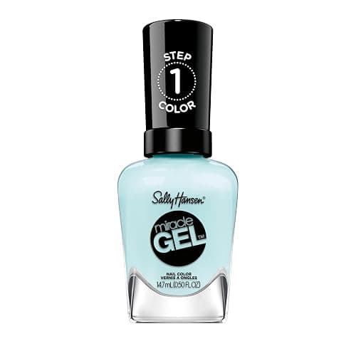 Sally Hansen Miracle Gel Salon Quality Nail Polish | Gel-Like Formula, Two-Step System, No UV Light Needed, Long Lasting | Opaque, Glossy | 668 Grand Cyan | Vibrant Blue Nail Polish - Image 1