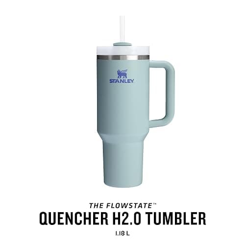 Stanley Quencher H2.0 FlowState Mug Isotherme avec Paille 1.2L - Froid Pendant 11 Heures - Glacé Pendant 48 Heures - Thermos Lavable au Lave-Vaisselle - Gourde Inox Sans BPA - Blue Cactus - Blue Cactus thumbnail 4