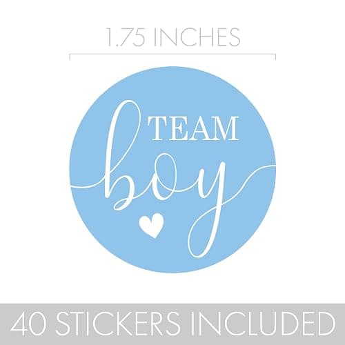 Pink or Blue Gender Reveal Party - Team Boy or Team Girl Stickers - 40 Count thumbnail 4