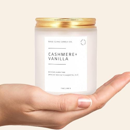 Crackling Wood Wick Vanilla Cashmere Scented Candle Natural Soy Wax 50 hrs Long Lasting Hand-Poured Highly Scented Crackle Wooden Wick Soothing Sound thumbnail 6