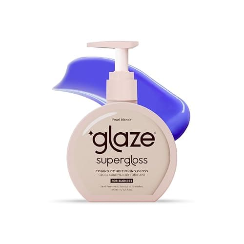 Glaze Supergloss Color Conditioning Gloss With Dispensing Pump – Hydrating Semi-Permanent Color Toning Hair Gloss & Shine Boost – For Light Blonde Hair – 6.4 Fl Oz - Purple - Pearl Blonde - Image 1