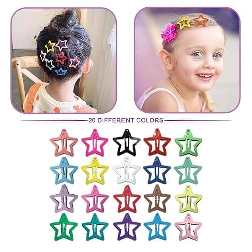 Hair Clips for Girls, CYBAUG 100-Pack Star Metal Hair Clips for Toddlers,Kids,Women, Cute Snap Hair Barrettes for Fine/Thick Hair Candy Color Hair Accessories thumbnail 2