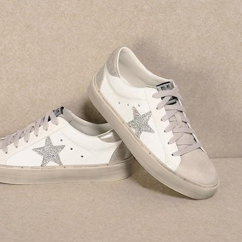 Mi.iM Gaby Women's Star Sneakers - Snake Print Suede Lace-Up Fashion Shoes with Rubber Sole thumbnail 3