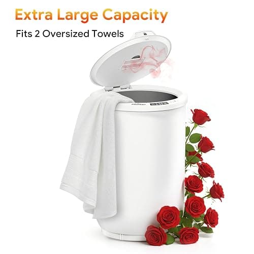 POWSAF Towel Warmer, Luxury Towel Warmers for Bathroom, Large Blanket Heater Bucket, Aroma Tray for SPA, Auto Timer and Protection Feature, Fits Oversized Towels, Blankets, Bathrobes, PJs, and More thumbnail 6