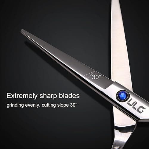 Hair Cutting Scissors, ULG Professional Hair Scissors 6.5 inch Right-Hand Razor Edge Barber Shears Salon Hair Cutting Shears Made of Japanese Stainless Steel, Hand Sharpened Blue thumbnail 5