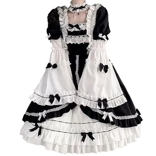 Women Sweet Lolita Dress Girl Victorian Long Sleeve Cute Princess Skirts Halloween Cosplay Costume Lace Layers Maid Dresses thumbnail 3