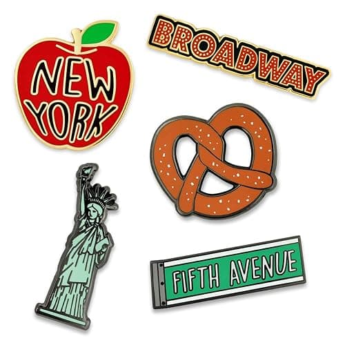PinMart New York Souvenir Enamel Lapel Pin - Backpack Pins - Set - Image 1