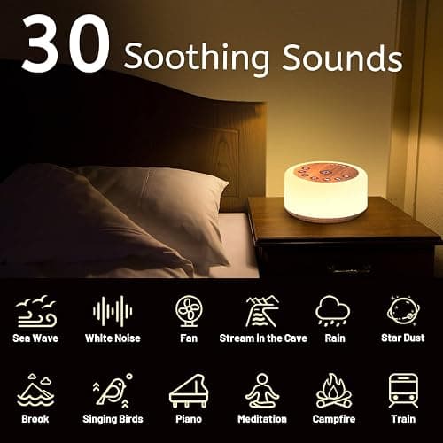 ColourNoise Sound Machine White Noise Machine 12 Colors Night Lights Brown Noise Machine with 30 Soothing Sounds Sleep Sound Machine with 5 Timers Portable for Home Travel and Office thumbnail 2