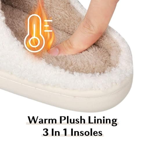 FACAXEDRE Smile Face Slippers for Women - Indoor Outdoor Retro Happy House Slides, Soft Fluffy Cushion Furry Shoes thumbnail 3