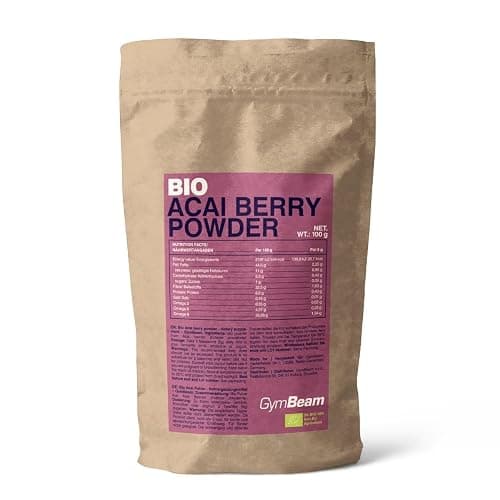 GymBeam Bio Acai Pulver - Hochwertiges Superfood aus Acai-Beeren (Euterpe precatoria), reich an Ballaststoffen, Omega 3, 6, 9, ohne Gluten, Laktose, Zuckerzusatz, ideal für Smoothies & Veganer, 100 g - Image 1