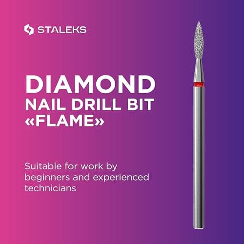 Staleks Pro Diamond Nail Drill Bit Flame Red Expert – 2.1mm Head Diameter, 8mm Working Part – Professional Nail Drill Bit – Diamond Coating – Precise Cuticle & Nail Care thumbnail 4