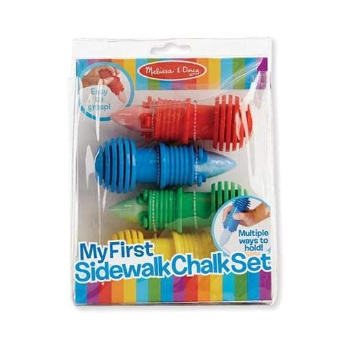 Melissa & Doug My First Sidewalk Chalk Set with Holders - 4 Chalk Sticks and 4 Holders - Image 1