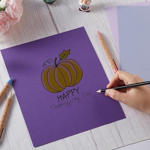 30 Sheets 8.5x11 Color Tones Cardstock Paper 250GSM Thick Paper Cards for Birthday Party, Invitations and DIY Crafts Decoration (Purple) thumbnail 6