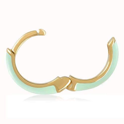 14K Gold Plated Sterling Silver Enamel Color Huggie Hoop Earrings for Women – Wide Range of Vibrant Color Options Available thumbnail 5