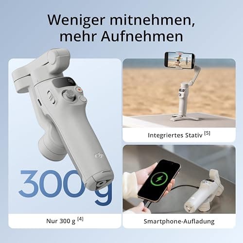 DJI Osmo Mobile 7 Gimbal-Stabilisator für iPhone, Android, integriertes Stativ, Ultraleicht, 3-Achsen-Smartphone-Gimbal, ActiveTrack 7.0, ShotGuides, EIN-klick-Bearbeitung, 10 Std. Nutzung thumbnail 6
