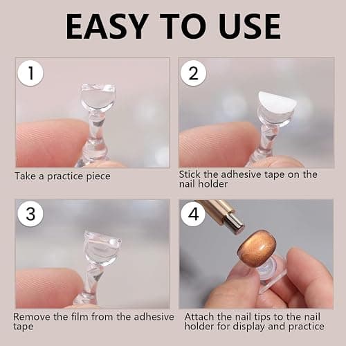 FSpronail Nail Stand for Press On Nails Art Display Practice 2 Sets, Acrylic Stand Holder for Practice Tips with 200pcs Clear Reusable Adhesive, Beginner Nails Arts Kit Accessories DIY Tool at Home thumbnail 7